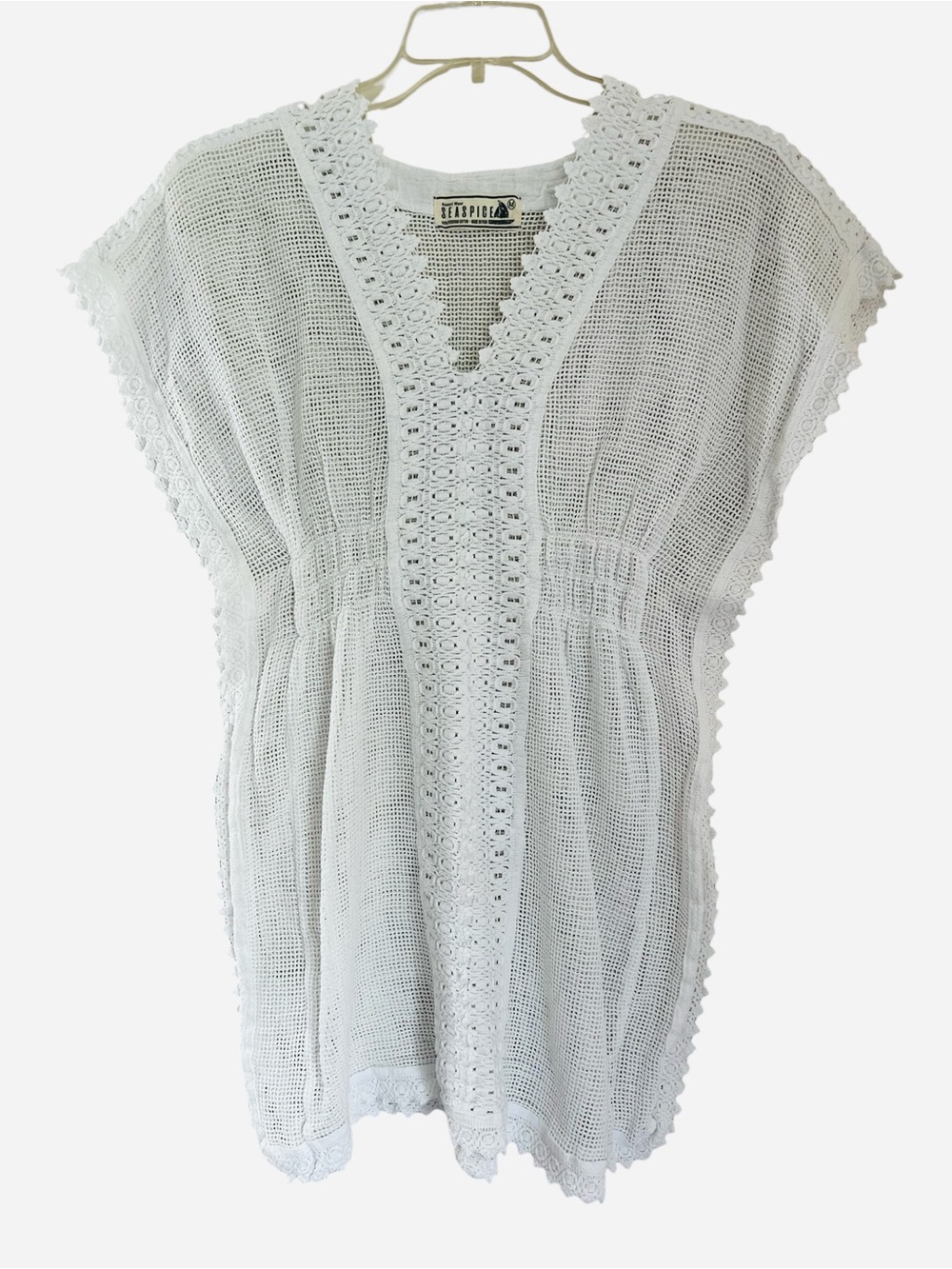 Seaspice Resort Wear Bonnie Mesh Cotton Cover Up Women’s M White Crochet Beach